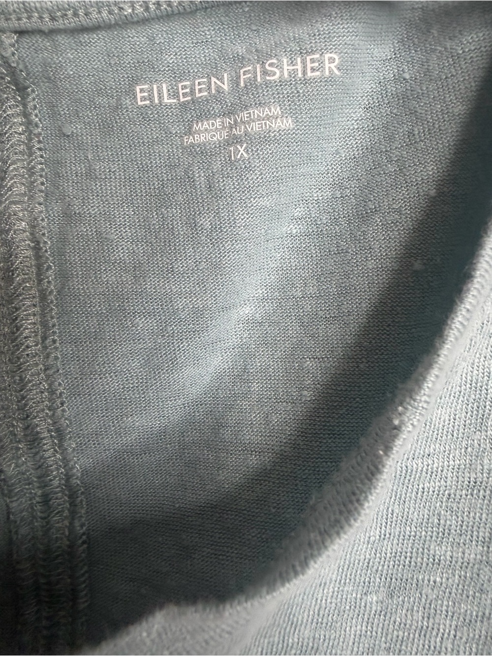 Eileen Fisher Organic Linen Coastal V‑Neck Wide Flowy Top SZ 1X Minimalist - Picture 8 of 8